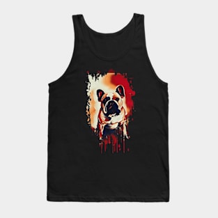 English Bull Dog Tie Dye art design Tank Top